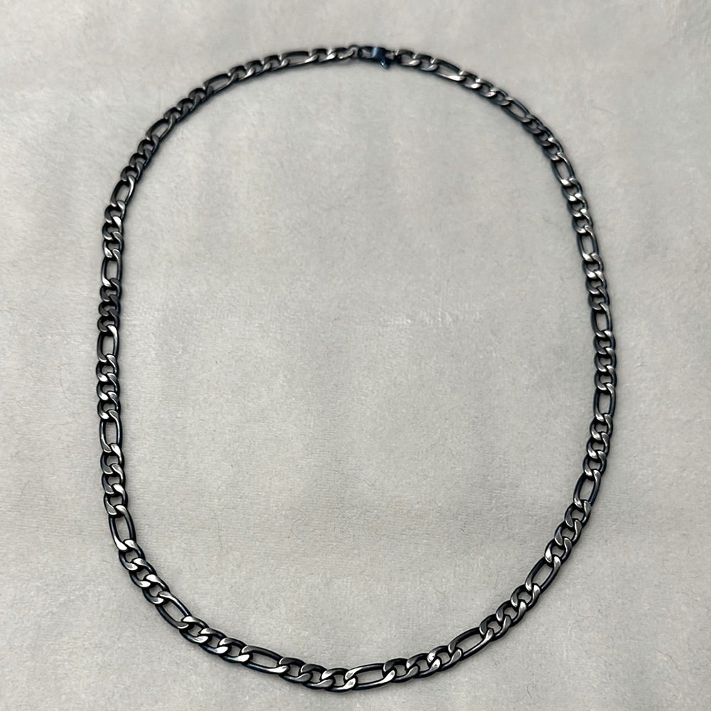 Silver And Blue Figaro Necklace